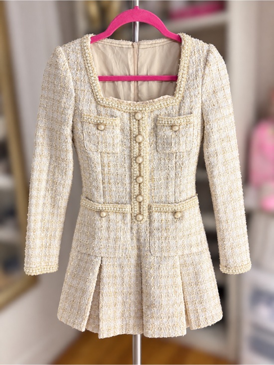 Garden of Angels Jackets & Blazers - Garden of Angels Cream Tweed Dress